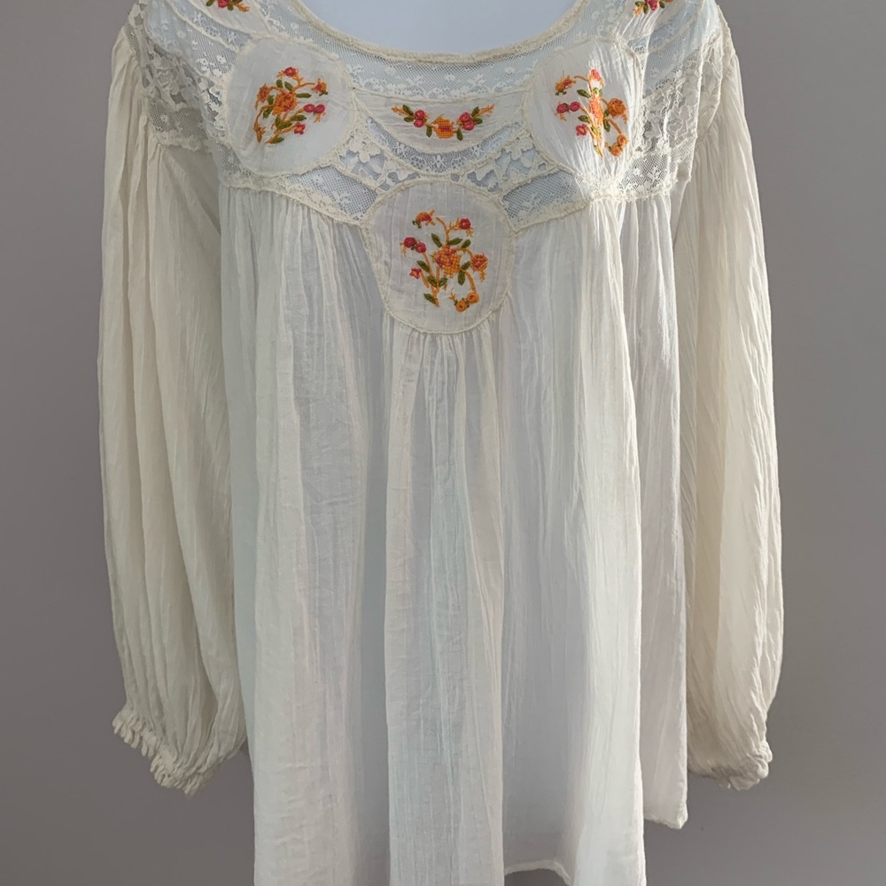 NWT Free People Embroidered Blouse - Picture 14 of 15